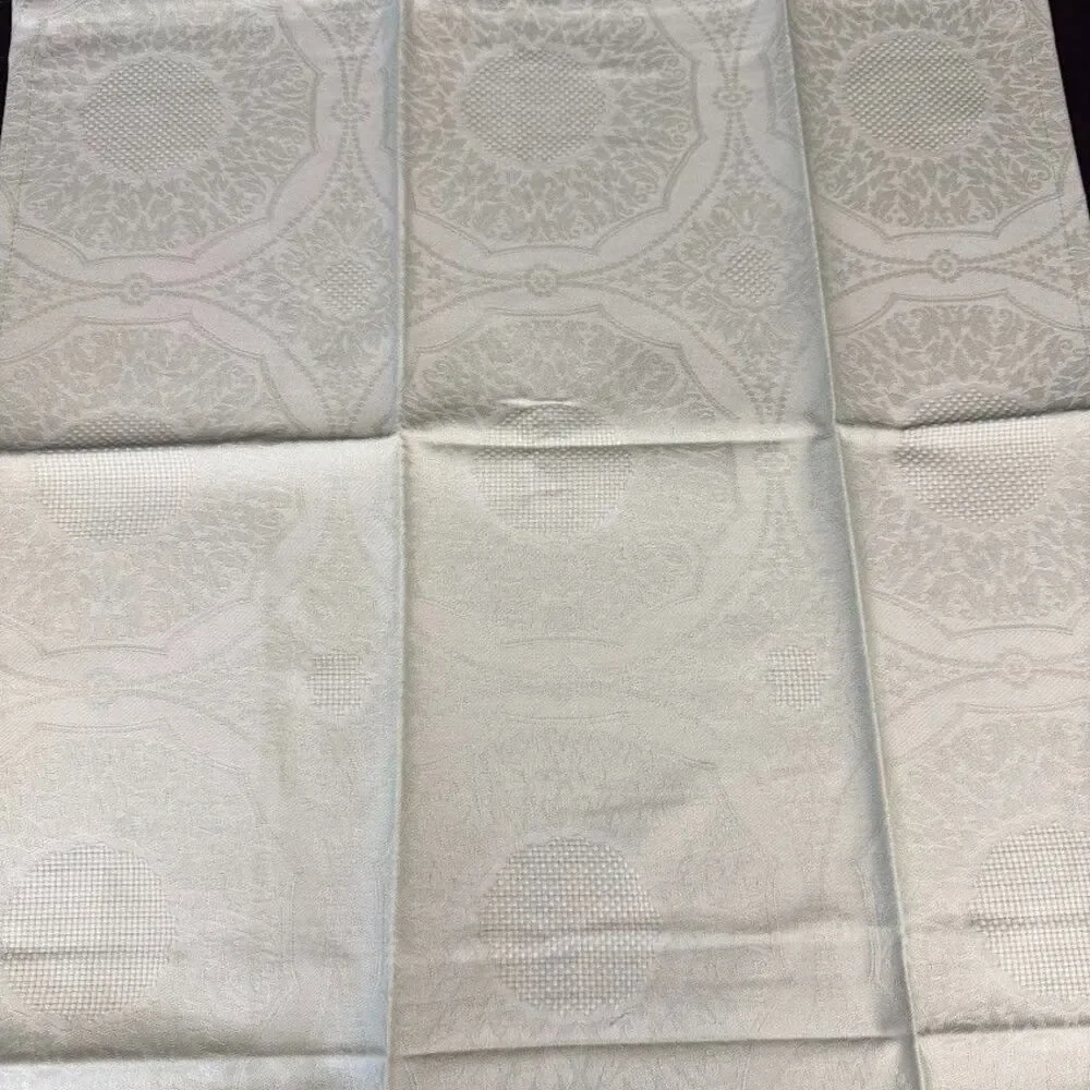 Set of 8 Vintage 100% Cotton Sage Green Damask 19x19 Inch Cloth Napkins-NEW